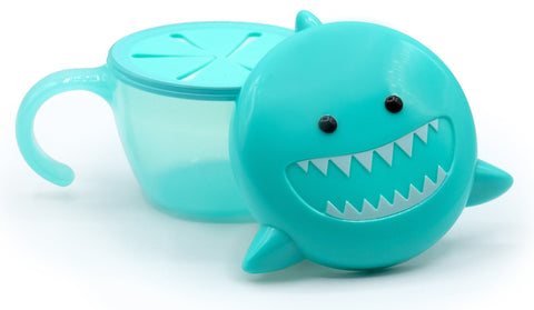 Melii Snack Container With Finger Trap - Turquoise Shark