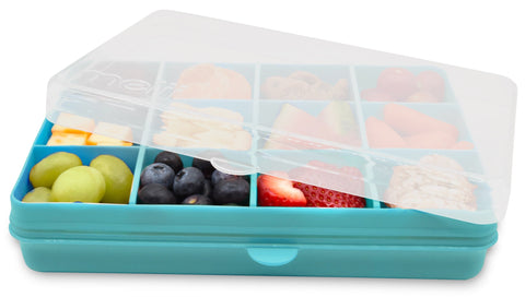 Melii Snackle Food Container With Removable Divider Turquoise 4Oz