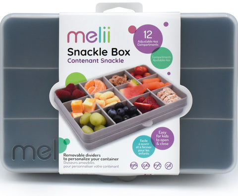 Melii Snackle Food Storage Container With Removable Divider Grey 4Oz