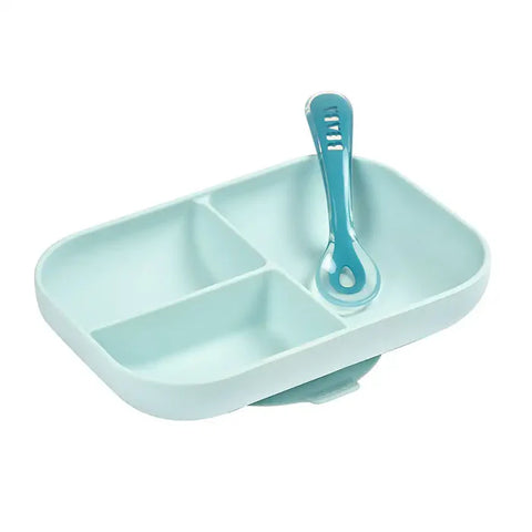 Beaba Silicone Suction Divided Plate (Blue)