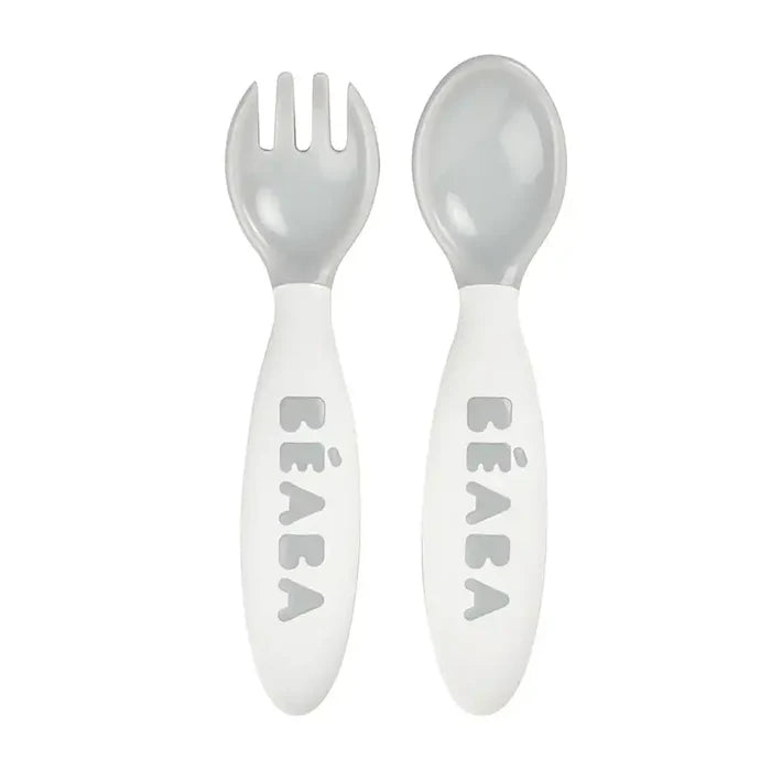 Beaba Training Fork And Spoon 2Nd Age (Light Mist) | Utensils Beaba Training Fork And Spoon 2Nd Age (Light Mist) | Utensils