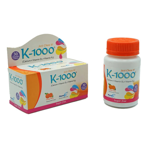 K-1000 30 chewable tablets ( Calcium + Vitamin D3 + Vitamin K2)