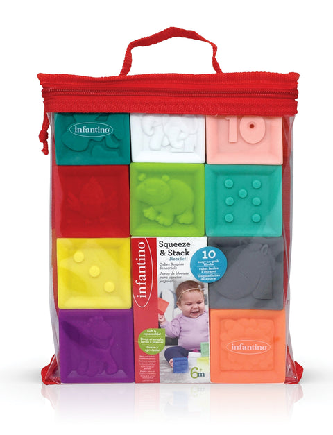 Infantino - Squeeze & Stack Block Set - 8Pcs