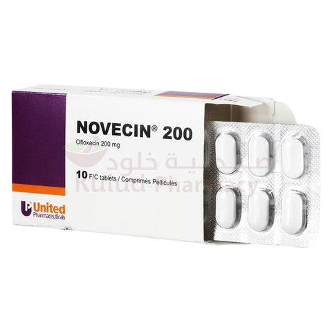 Buy Novecin Tablet 200 Mg 10 PC Online - Kulud Pharmacy