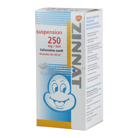 Buy Zinnat Suspension 250 Mg 50 ML Online - Kulud Pharmacy