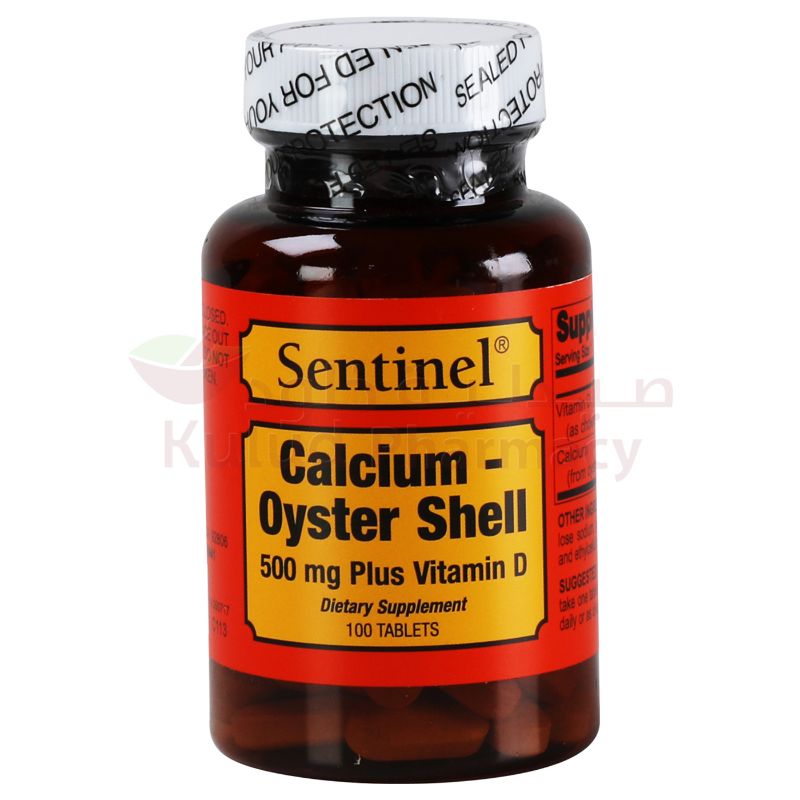 Sentinel Calcium Oyster Shell With Vitamin D Tablet 100 Tab | Vitamin D & Calcium Sentinel Calcium Oyster Shell With Vitamin D Tablet 100 Tab | Vitamin D & Calcium