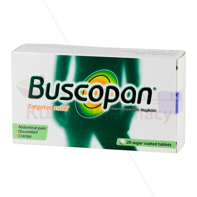 Buscopan, Antispasmodic For Belly Pain 20 Tabs Kulud Pharmacy