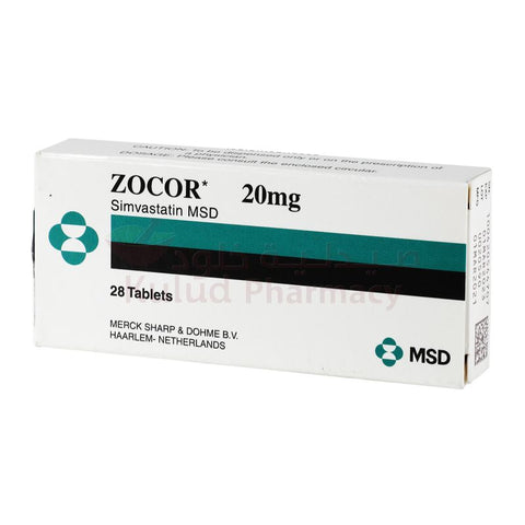 Buy Zocor Tablet 20 Mg 28 PC Online - Kulud Pharmacy