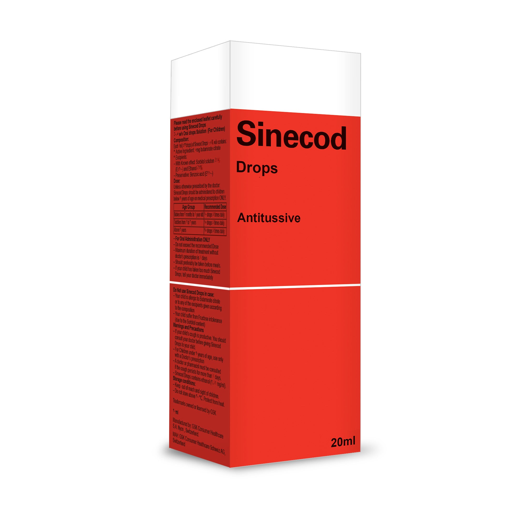 Sinecod Oral Drops 20 ML | Kulud Pharmacy