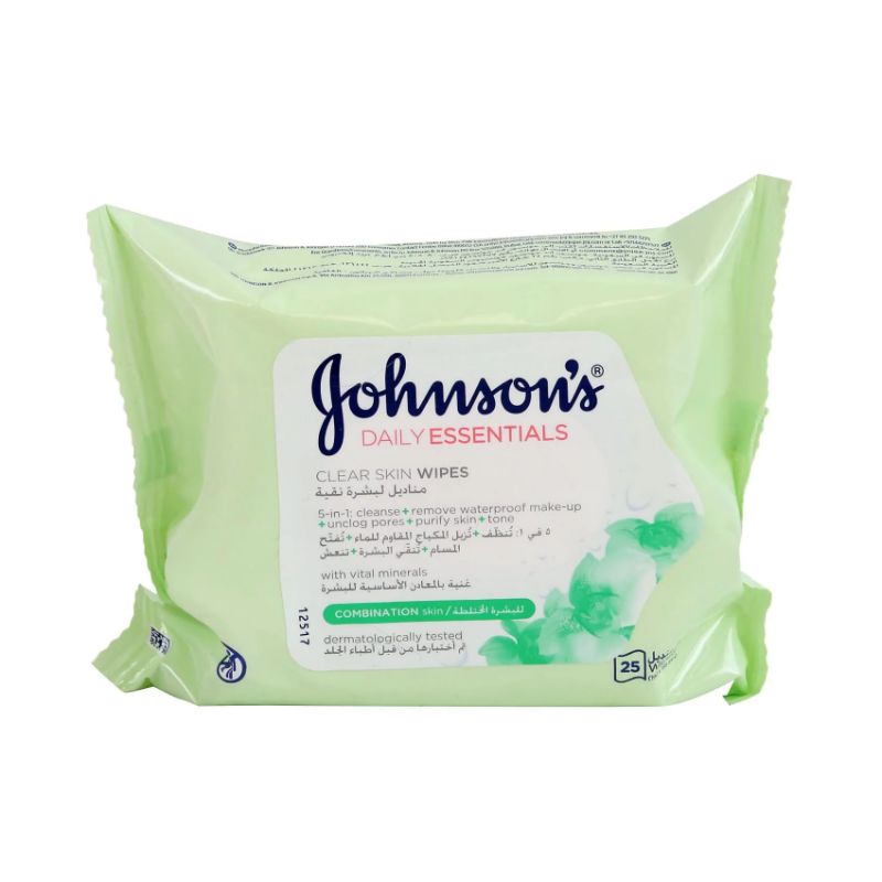Johnson And Johnson Combination Skin Wipes 25 PC | Makeup Removers Johnson And Johnson Combination Skin Wipes 25 PC | Makeup Removers