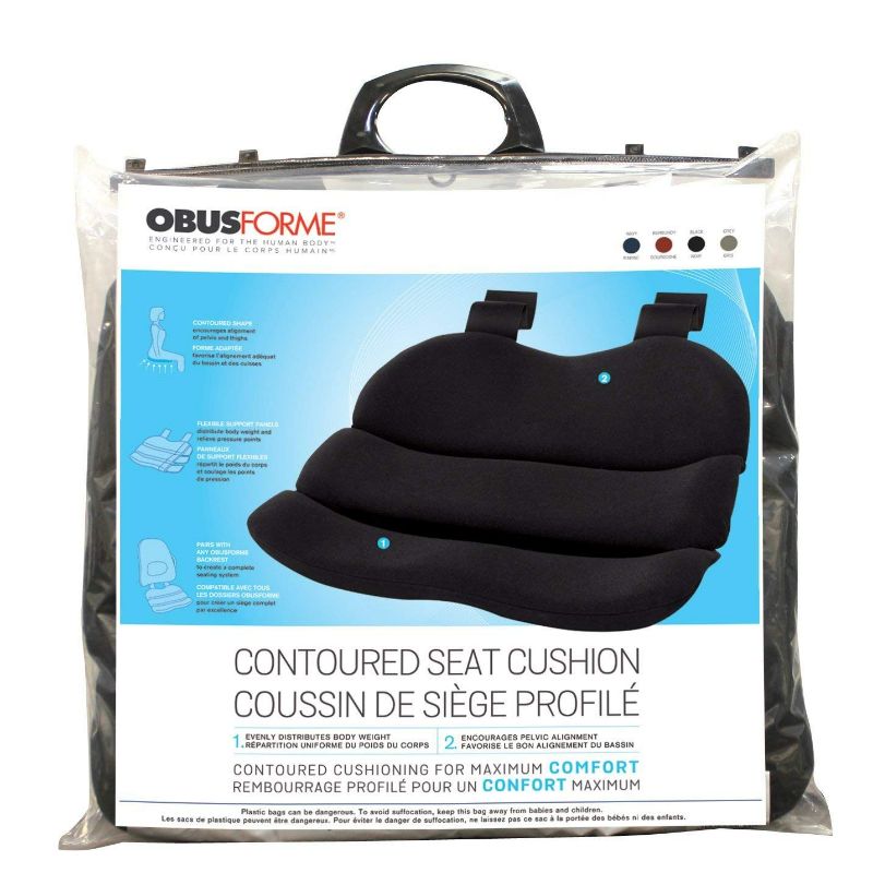Obusforme Seat Black Pillow 1 PC | Back Rest & Cushions Obusforme Seat Black Pillow 1 PC | Back Rest & Cushions