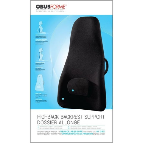 Obusforme Highback Backrest-Black Support 1 PC | Kulud Pharmacy
