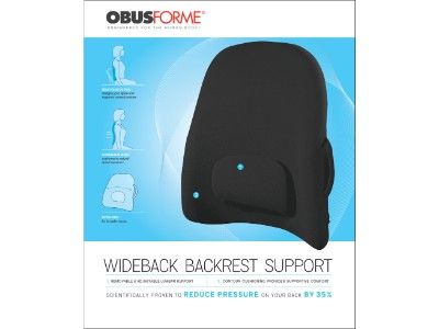 Obusforme Wide Back Black Support 1 PC | Back Rest & Cushions Obusforme Wide Back Black Support 1 PC | Back Rest & Cushions