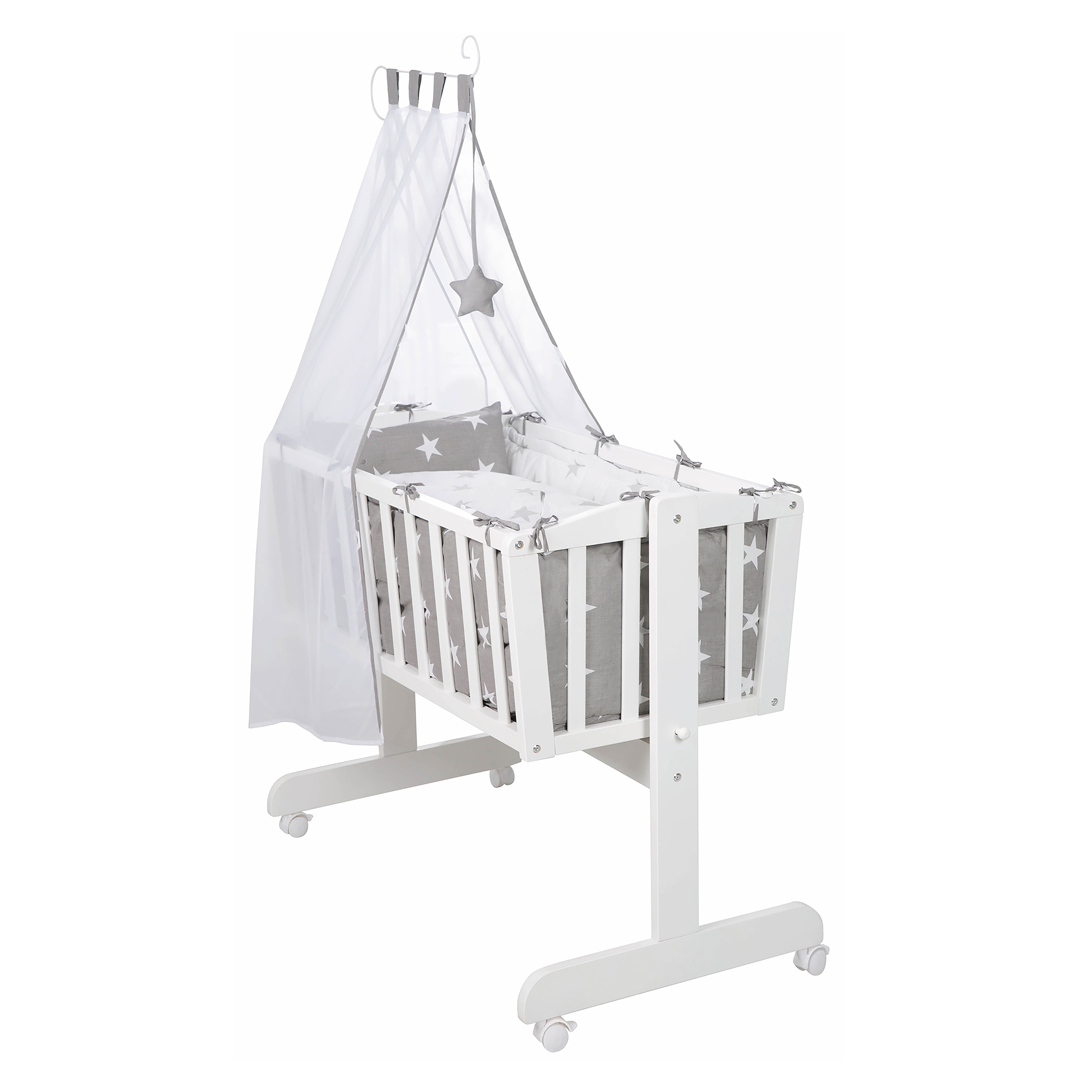 Roba Complete Wooden Cradle Set Little Stars (White) | Uncategorized Roba Complete Wooden Cradle Set Little Stars (White) | Uncategorized