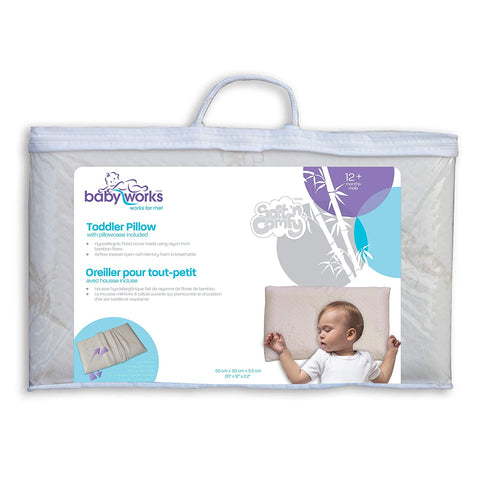 Baby Works - Toddler Pillow With Bamboo Pillowcase (White)