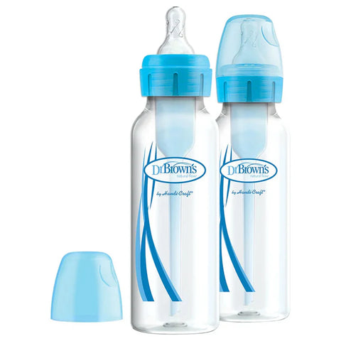 8 Oz/250 Ml Pp Narrow Options+ Bottle (Blue, 2-Pack)