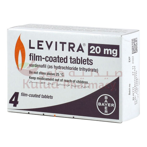 Buy Levitra Tablet 20 Mg 4 PC Online - Kulud Pharmacy