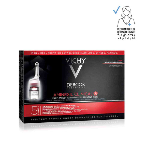 Vichy Dercos Aminexil Clinical 5 Anti-Hair Fall Treatment for Men x21 Doses 6 ml