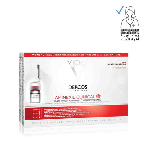 Vichy Dercos Aminexil Clinical 5 Anti-Hair Fall Treatment for Women x21 Doses 6ml