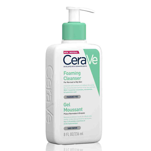 Cerave Foaming Cleanser for Normal to Oily Skin with Hyaluronic Acid 236Ml