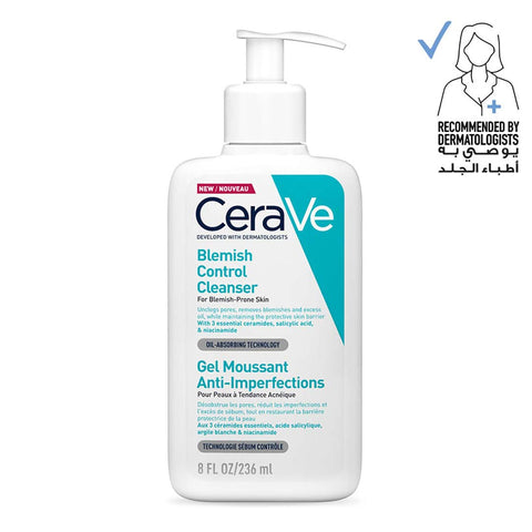 CeraVe Blemish Control Cleanser Face Wash For Acne & Blemish Prone Skin with 2% Salicylic Acid, Niacinamide and Ceramides 236 ML