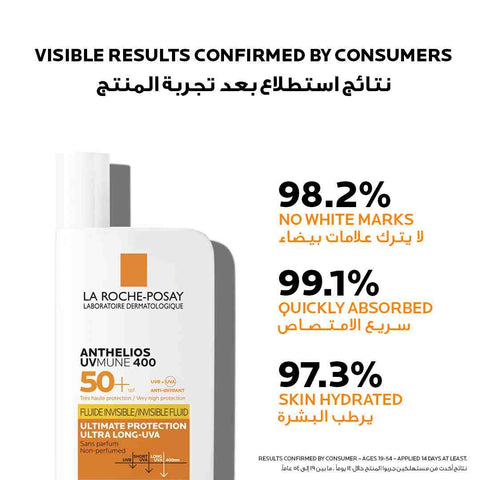 La Roche-Posay Anthelios UVMune 400 SPF50+ Invisible Fluid Sunscreen for All Skin