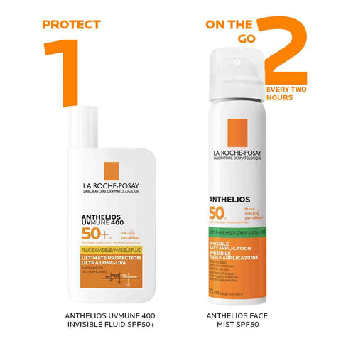 La Roche-Posay Anthelios UVMune 400 SPF50+ Invisible Fluid Sunscreen for All Skin