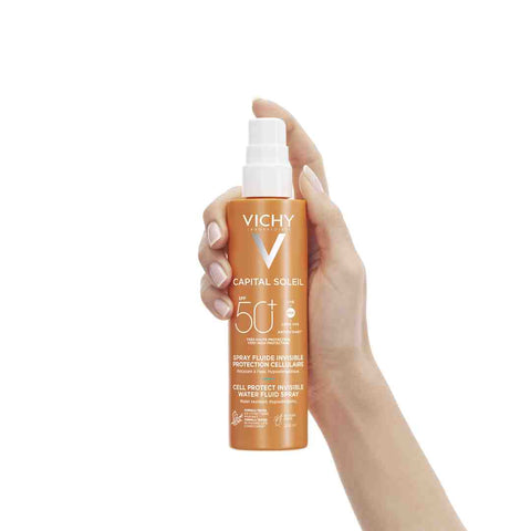 Vichy Capital Soleil Invisible Fluid Sunscreen Spray SPF50+ for Face and Body 200ML