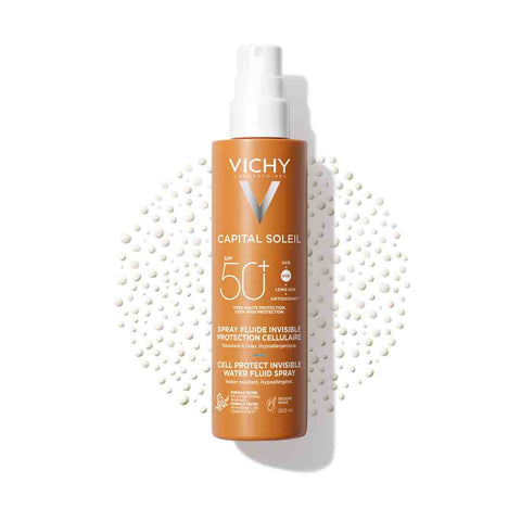 Vichy Capital Soleil Invisible Fluid Sunscreen Spray SPF50+ for Face and Body 200ML