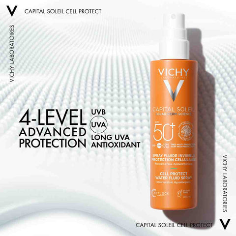 Vichy Capital Soleil Invisible Fluid Sunscreen Spray SPF50+ for Face and Body 200ML