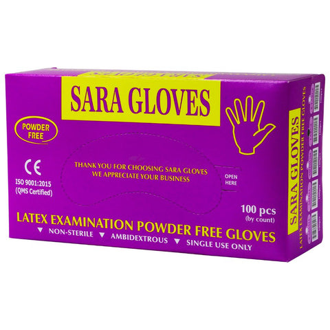Latex Powder Free Large Gloves 100 PC