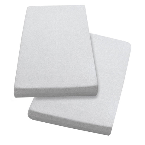 Jersey Cotton Fitted Sheets One Size Cot & Cot Bed - 70 X 140 X 17Cm - Pack Of 2 (Melange Grey)