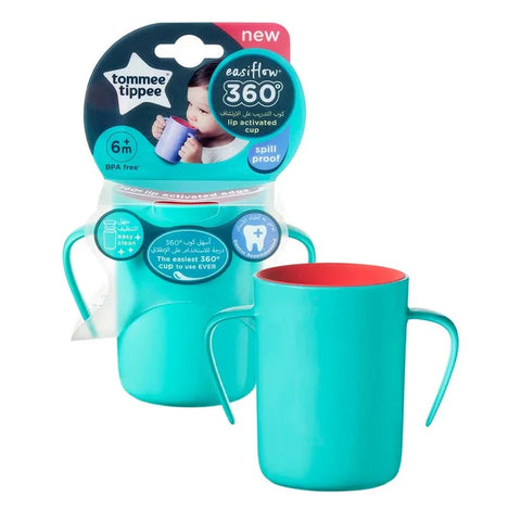 Tommee Tippee Easiflow 360 Handled Cup (Blue/Pink)