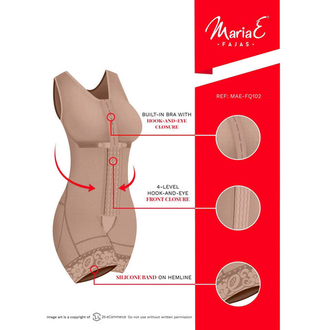 Post Op Shapewear For Women | Bra & Mid Thigh (Mocha) - S