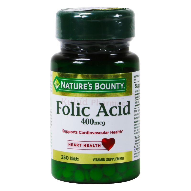 Natures Bounty Folic Acid Tablet 400 Mcg 250 PC | Kulud Pharmacy