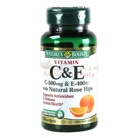 Natures Bounty Vitamin C & E Soft Gelattin Capsule 50 PC