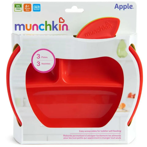 Munchkin - Lil' Apple Plates - Pack Of 3