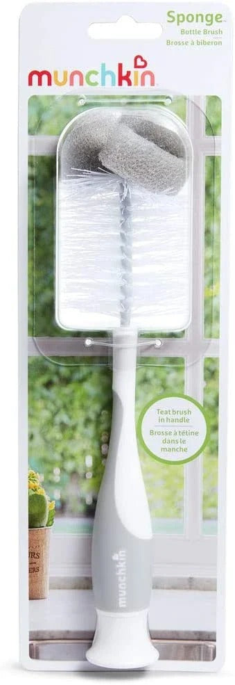 Munchkin - Sponge Bottle Brush - Pack Of 2 (Grey)