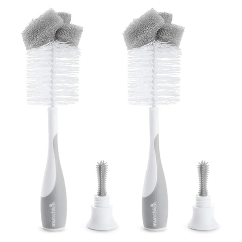 Munchkin - Sponge Bottle Brush - Pack Of 2 (Grey)