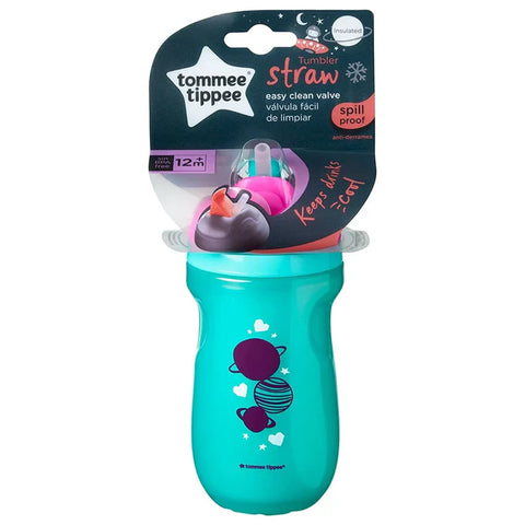 Tommee Tippee Insulated Straw Cup, 260Ml (Green-Pink)