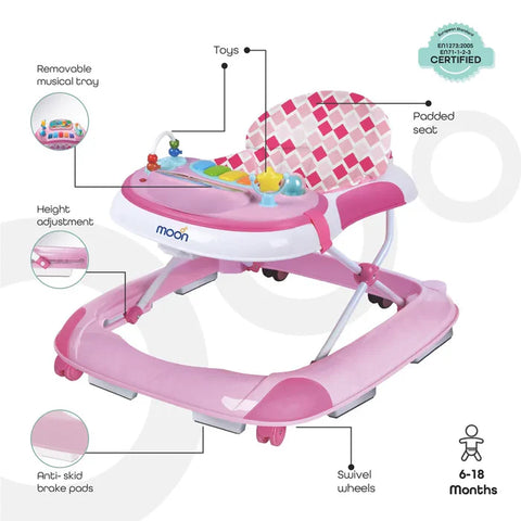 Moon Pace Baby/Child Walker With music & Toys (Pink)