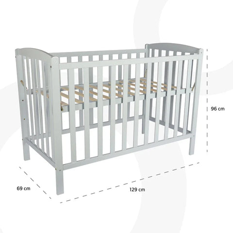 Moon - Wooden Window Crib (Grey) - Mattress Included