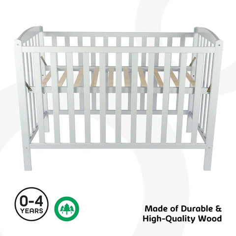 Moon - Wooden Window Crib (Grey) - Mattress Included