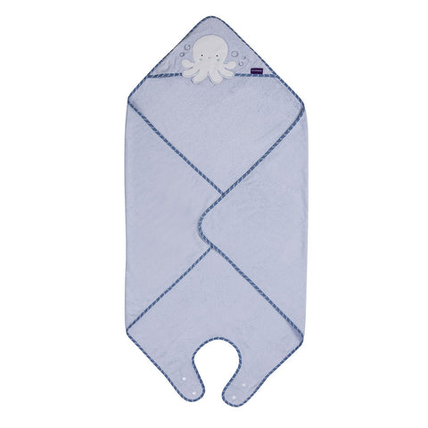 Clevamama Bamboo Apron Baby Bath Towel (Blue)