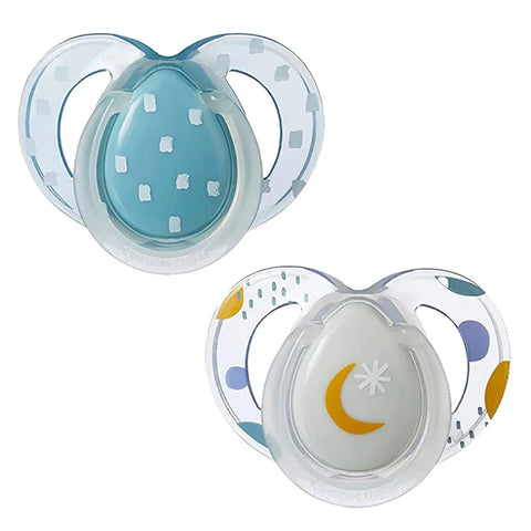 Tommee Tippee Night Time Soother 6-18M (Pack Of 2) - Moon