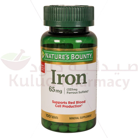 Buy Natures Bounty Iron Tablet 65 Mg 100 PC Online - Kulud Pharmacy