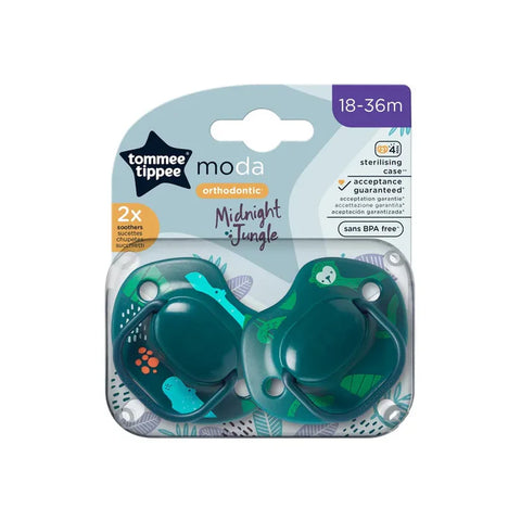 Tommee Tippee Moda Soother, (18-36 Months), Pack Of 2 (Green)