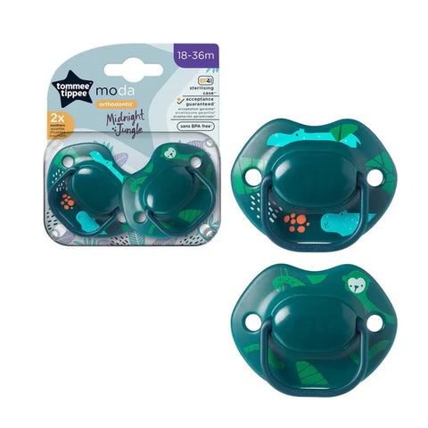 Tommee Tippee Moda Soother, (18-36 Months), Pack Of 2 (Green)