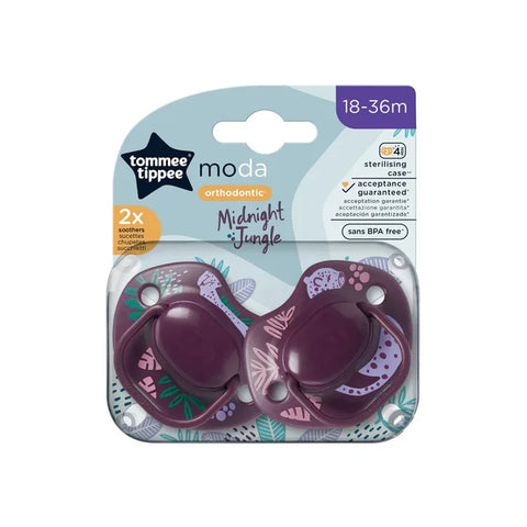 Tommee Tippee Moda Soother, (18-36 Months), Pack Of 2 (Purple)