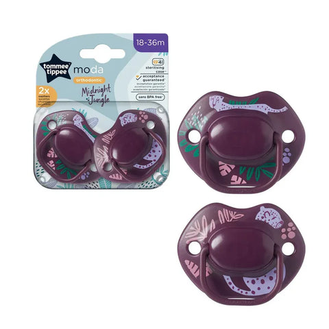 Tommee Tippee Moda Soother, (18-36 Months), Pack Of 2 (Purple)